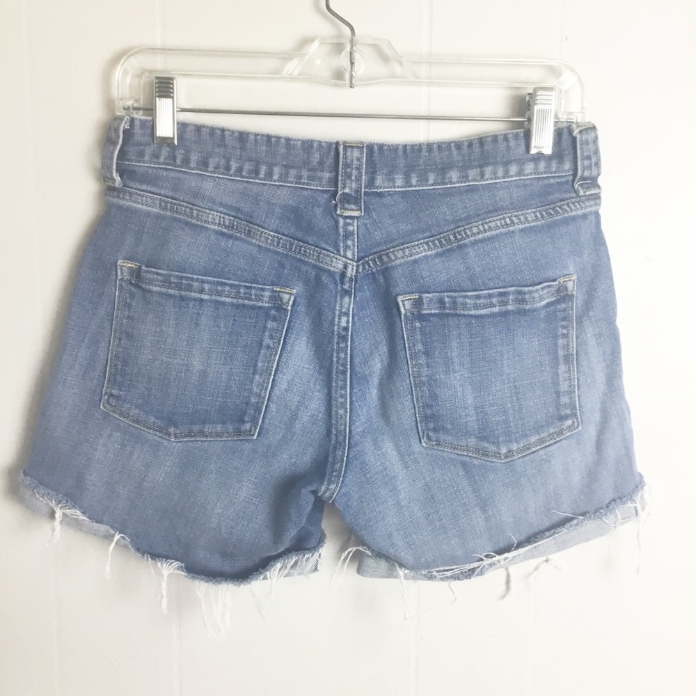 Loft Womens Size 0 24 Shorts Blue Denim Original Pockets Cuffed Distressed - Picture 2 of 2